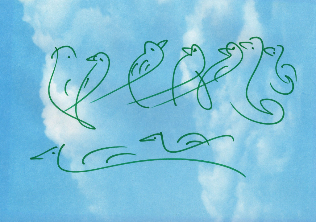 several-green-soul-birds-sky-bc-2000